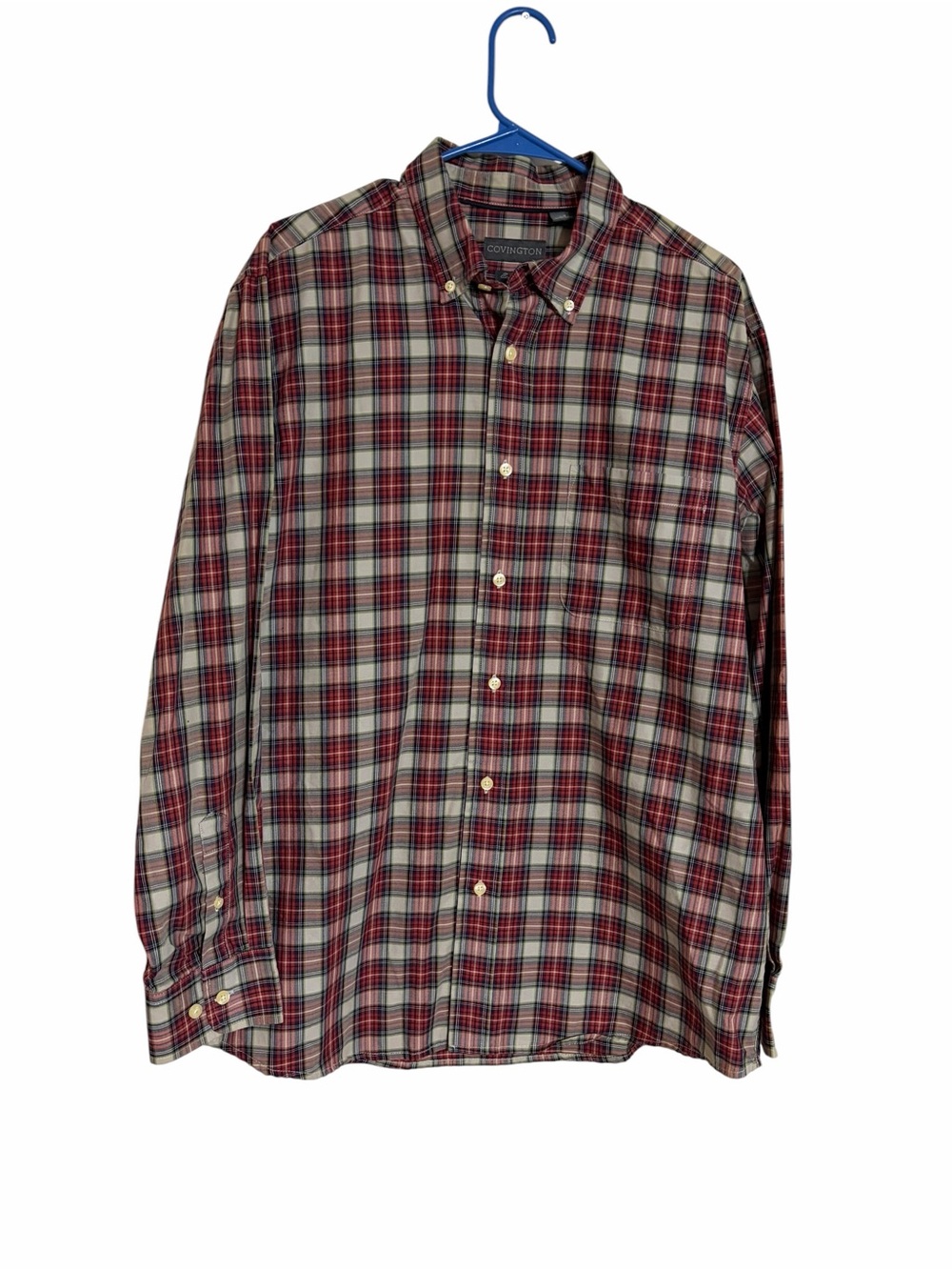 Covington Red and Green Plaid Button-Down Shirt